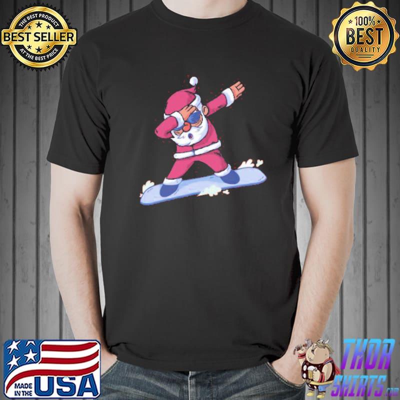 Snowboard Santa Dabbing Christmas Shirt Unisex