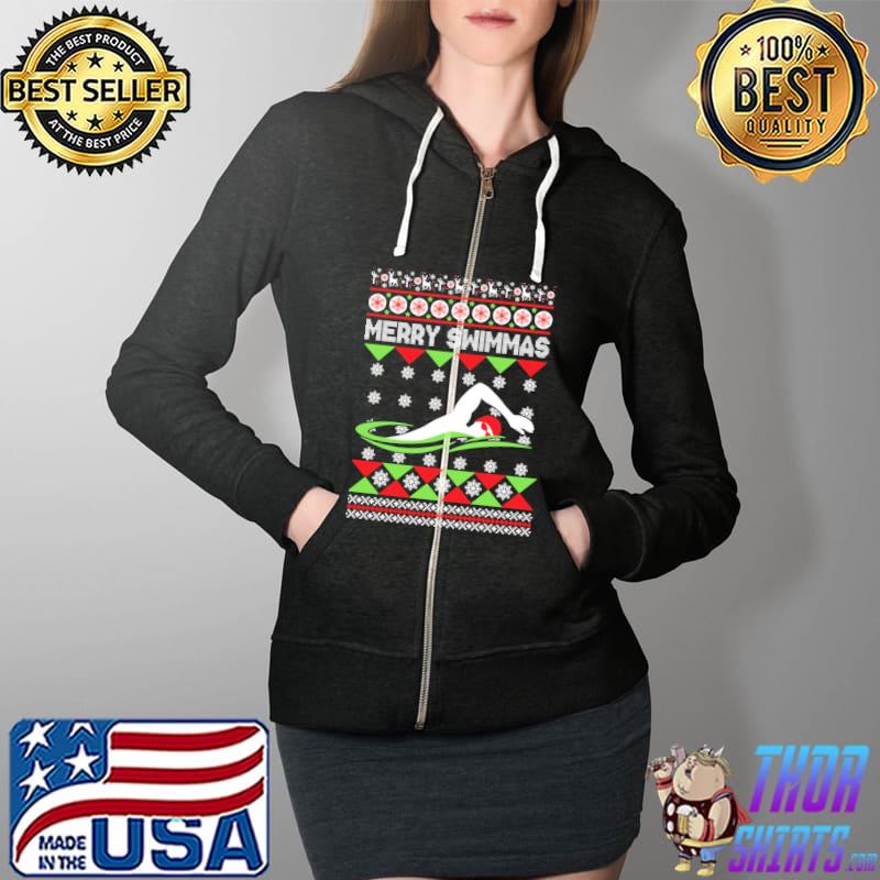 Swimming Merry Swimmas Christmas Shirt Full Zip Hooded