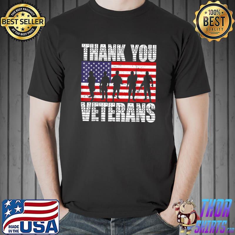 Thank You Veterans We Owe Them All Veterans day USA T-Shirt Unisex