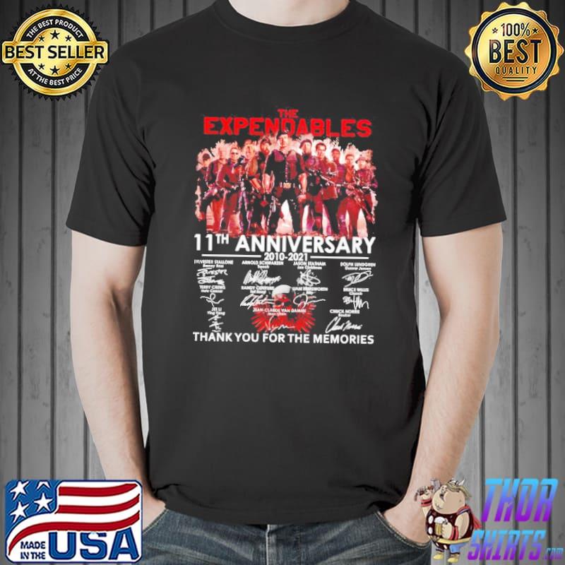 The Expendables 11th Anniversary 2011 2021 Thank You For The Memories Signatures Shirt Unisex