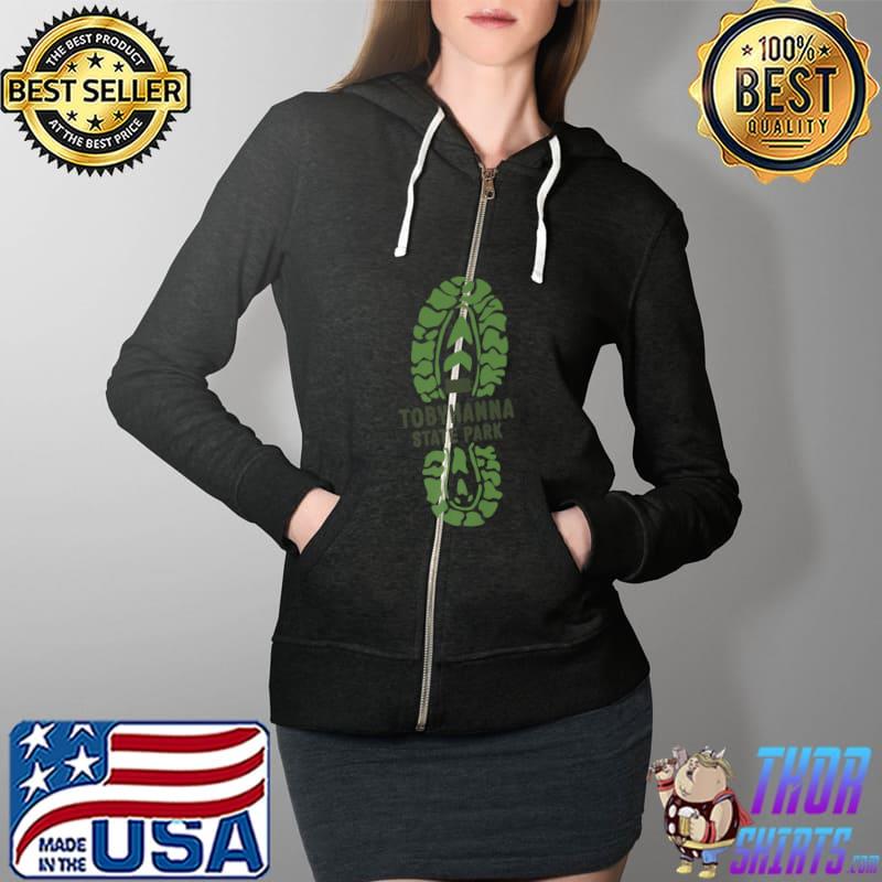 Tobyhanna State Park Pennsylvania PA Hiking Boot Premium T-Shirt Full Zip Hooded