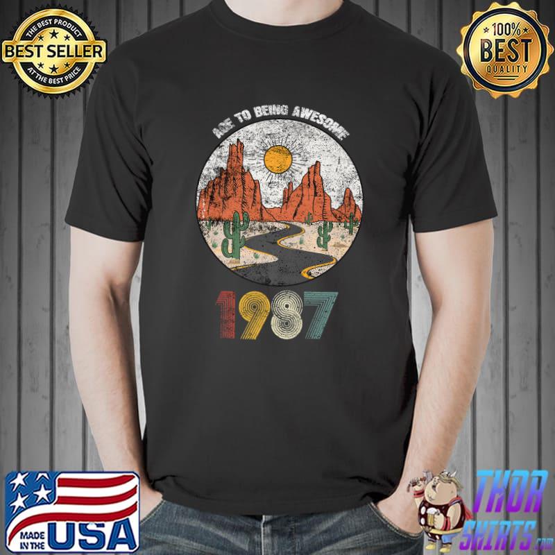 Top age To Being Awesome 1987 Vintage T-Shirt Unisex