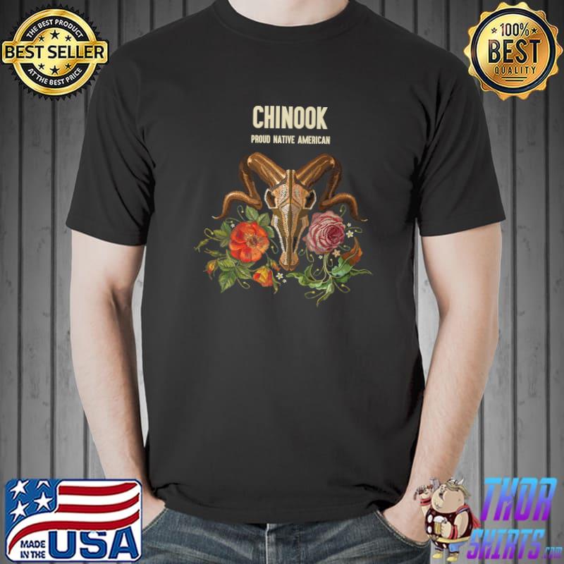 Top chinook American Indian Tribe Indigenous BOHO Ram Skull Premium T-Shirt Unisex