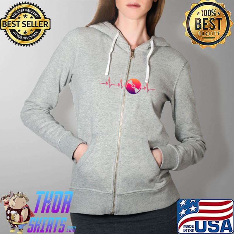 Top disc Jockey Heartbeat DJ Pulse Line T-s Full Zip Hooded
