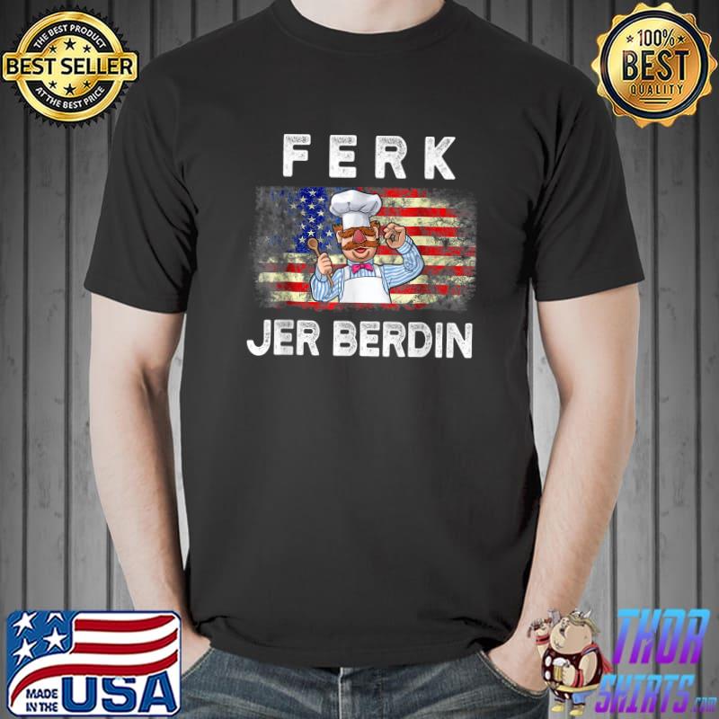 Top ferk-Jer-Berdin American Flag Vintage T-Shirt Unisex