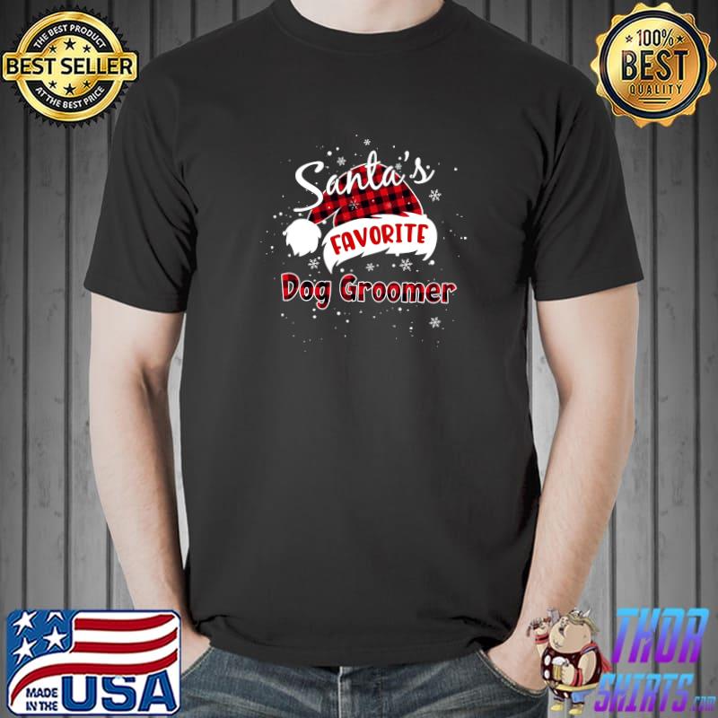 Top funny Santa's Favorite Dog Groomer Christmas Matching Pajama T-Shirt Unisex
