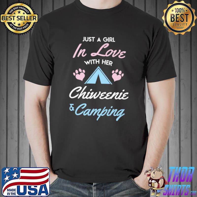 Top girl In Love-With-Chiweenie And-Camping Premium T-Shirt Unisex