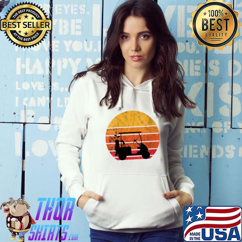Top golf Cart Driver Vintage Retro Sunset Golf Player Golfing T-Shirt Hoodie
