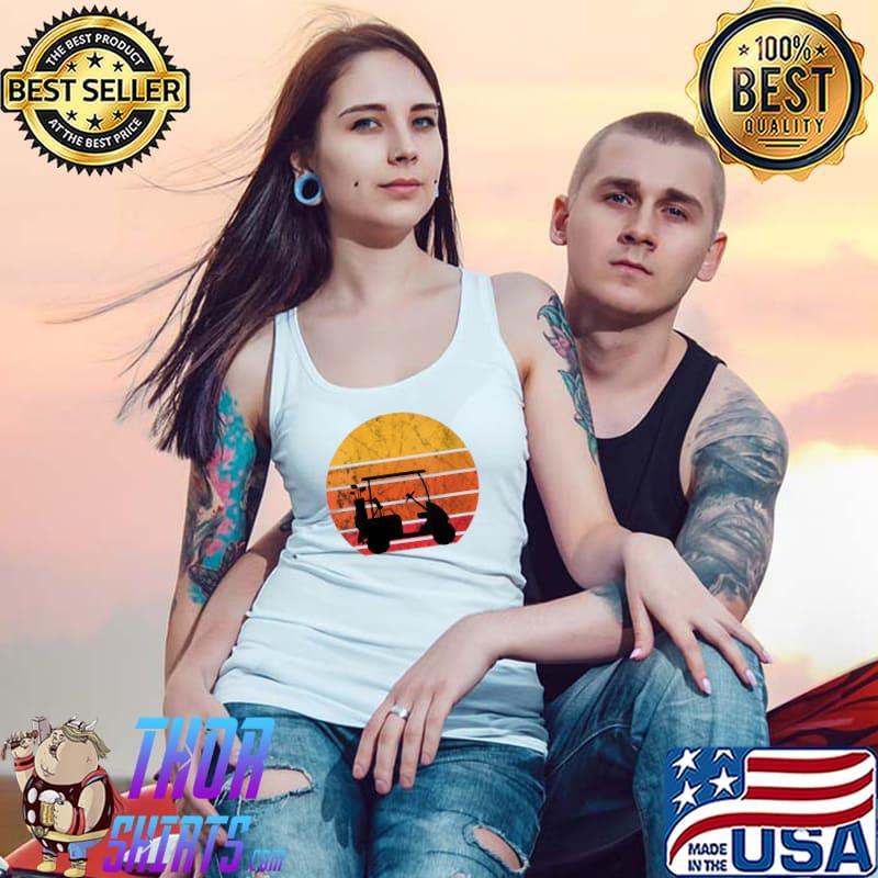 Top golf Cart Driver Vintage Retro Sunset Golf Player Golfing T-Shirt Tank Top