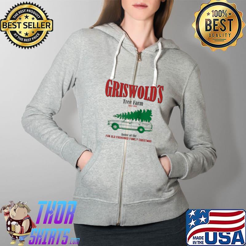 Top grisWold's Christmas Tree Farm Funny Xmas Vacation T-s Full Zip Hooded