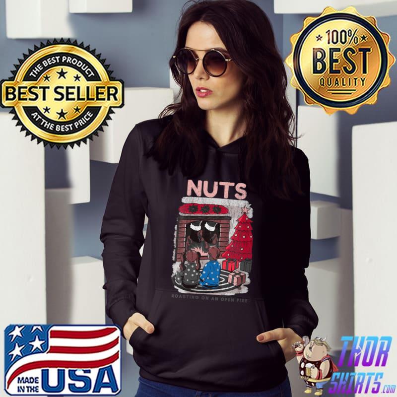Top nuts Roasting On An Open Fire Funny Santa Vintage Christmas T-Shirt