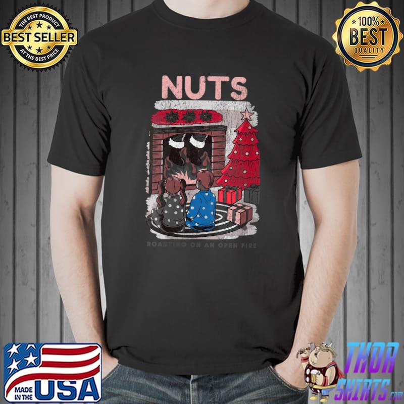 Top nuts Roasting On An Open Fire Funny Santa Vintage Christmas T-Shirt Unisex