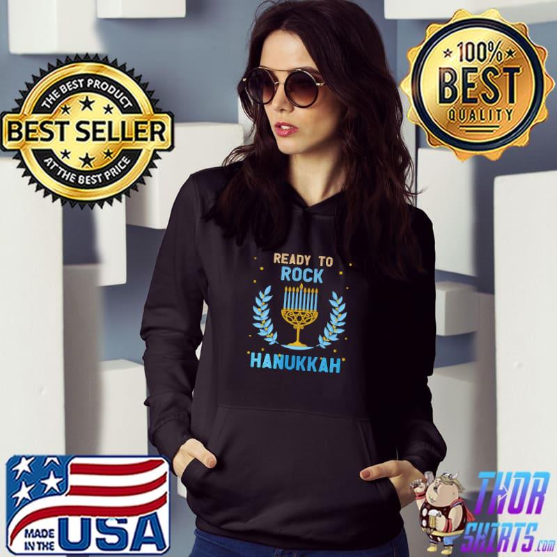 Top ready To Rock Hanukkah Pajamakah Menorah Nine Candles Funny Premium T-Shirt