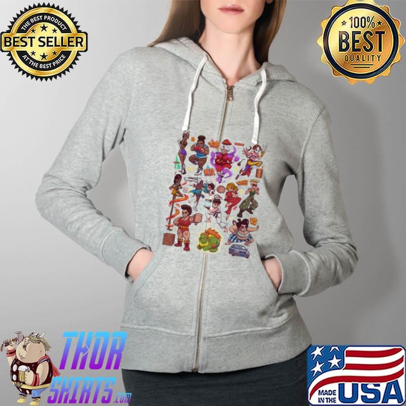 Top sweet Fighter Shirt Full Zip Hooded