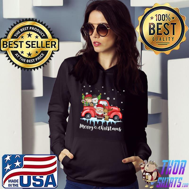 Top Vintage Merry Christmas Red Truck Old Fashioned Christmas T-shirt