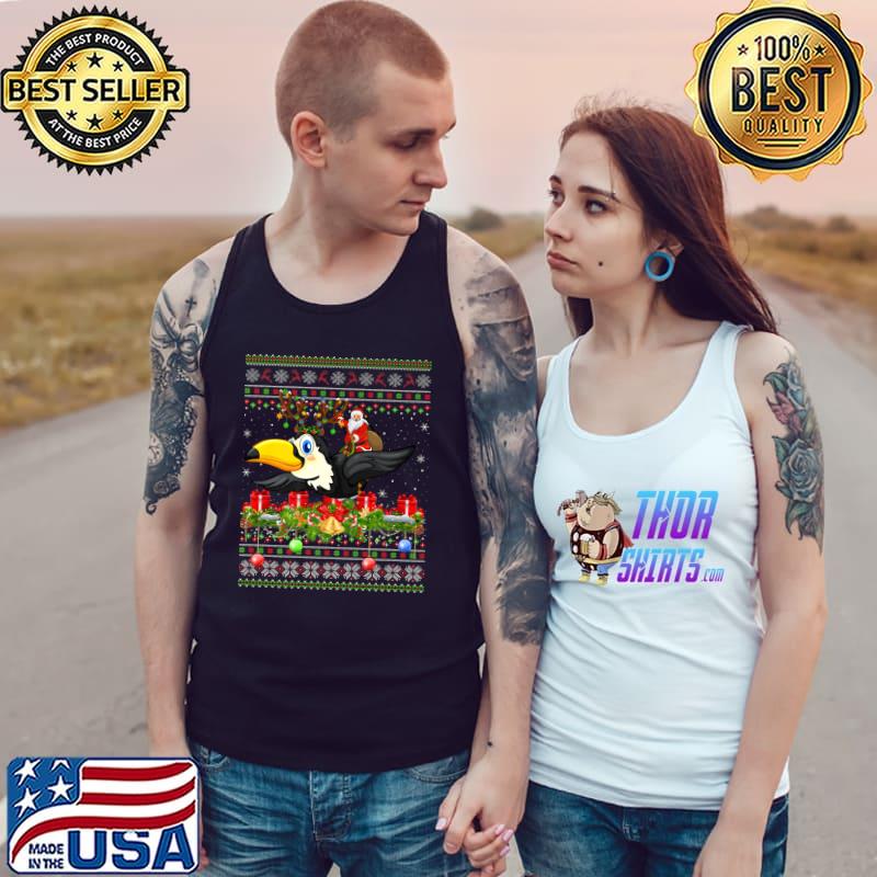 Toucan Bird Lover Xmas Ugly Santa Riding Toucan Christmas Premium T-Shirt Tank Top