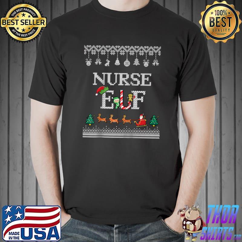 Ugly Christmas Nurse Elf Nursing Student RN Holiday T-s Unisex