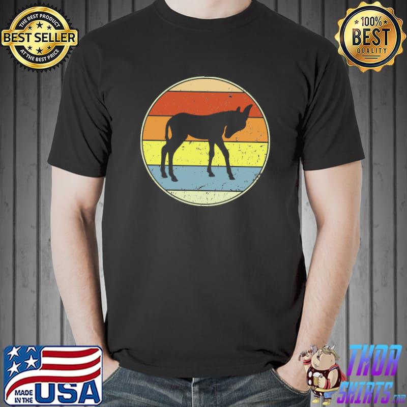 Vintage Donkey Retro Donkey Silhouette Cute Donkey 80s 90s T-Shirt Unisex