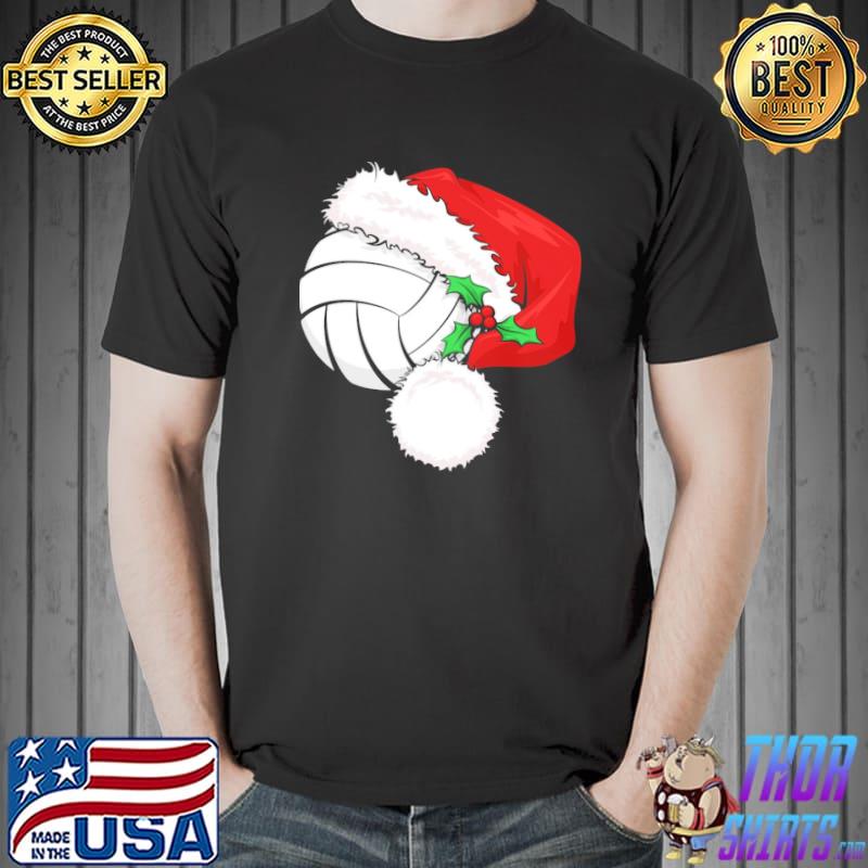 Volleyball Ball With Santa Hat Christmas Shirt Unisex