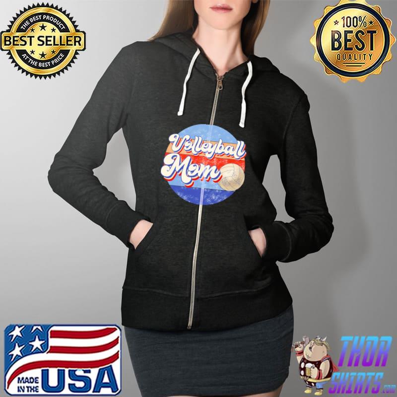Volleyball Mom Vintage Shirt Full Zip Hooded