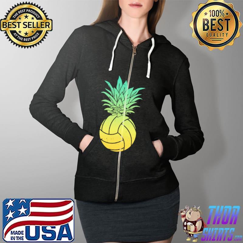 Volleyball Pineapple Ball Shirt Full Zip Hooded