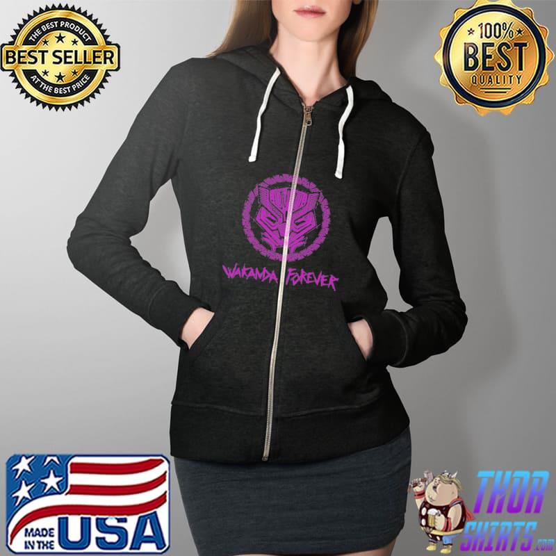 Wakanda Forever The Black Panther Symbol Shirt Full Zip Hooded