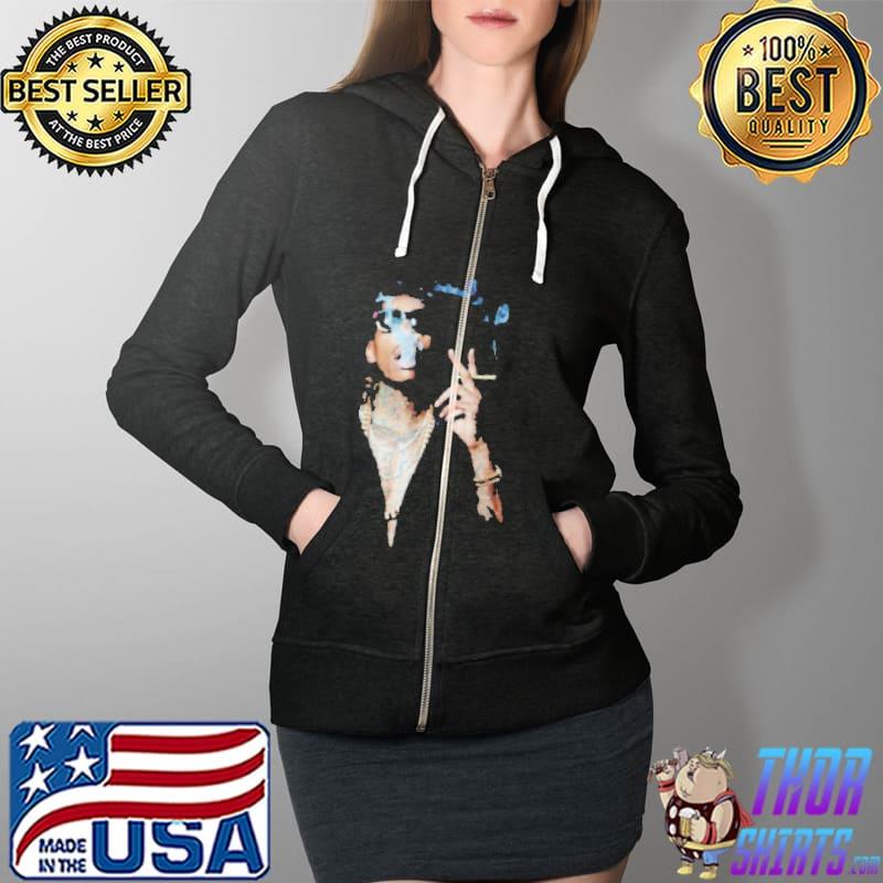 Wiz Khalifa Portrait Smoking Shirt Full Zip Hooded