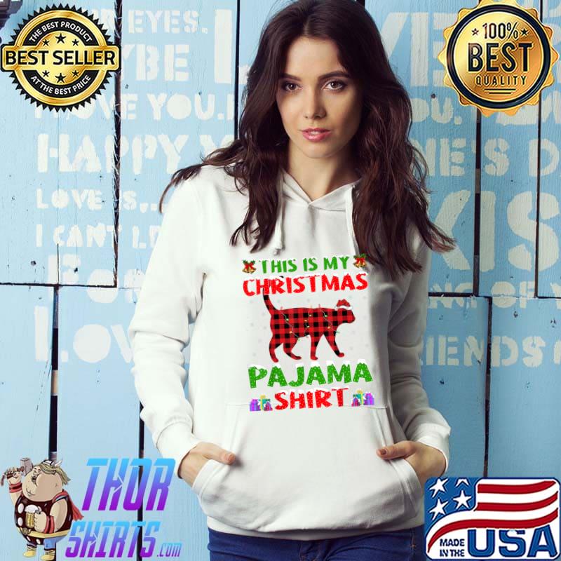Xmas Santa Hat This Is My Munchkin Cat Christmas Pajama T-Shirt