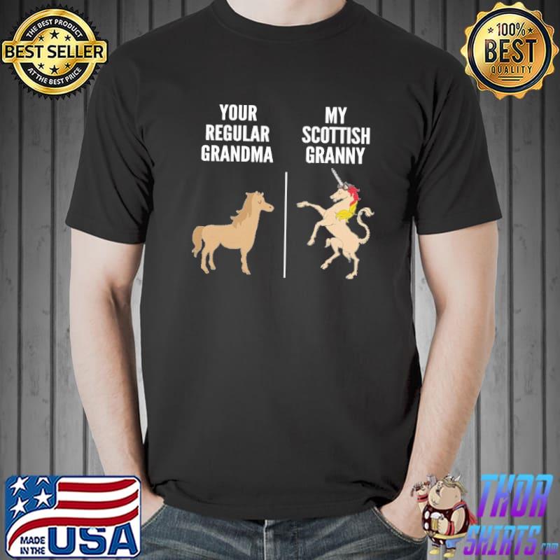 Your Regular Grandma Horse My Scottish Granny Unicorn Shirt Unisex