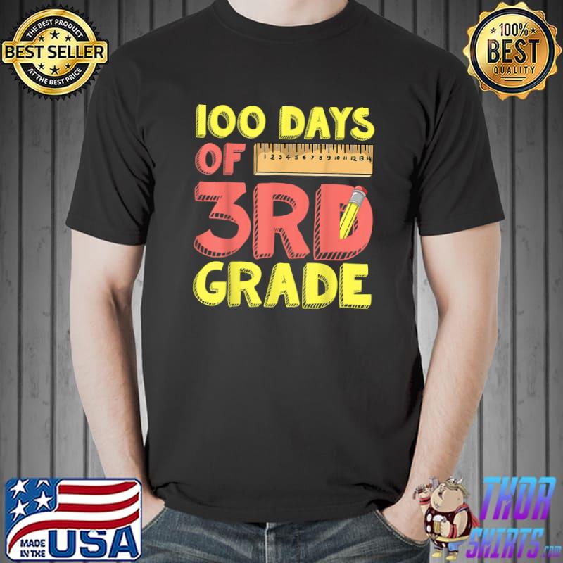 100 Days Of 3rd Grade Student Kids Gift 100 Days Of School T-Shirt Unisex