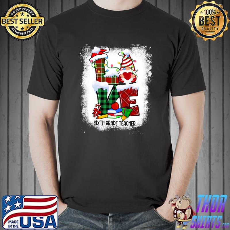 Awesome Love 6th Grade Christmas Snowman Teacher Students Xmas T-Shirt Unisex
