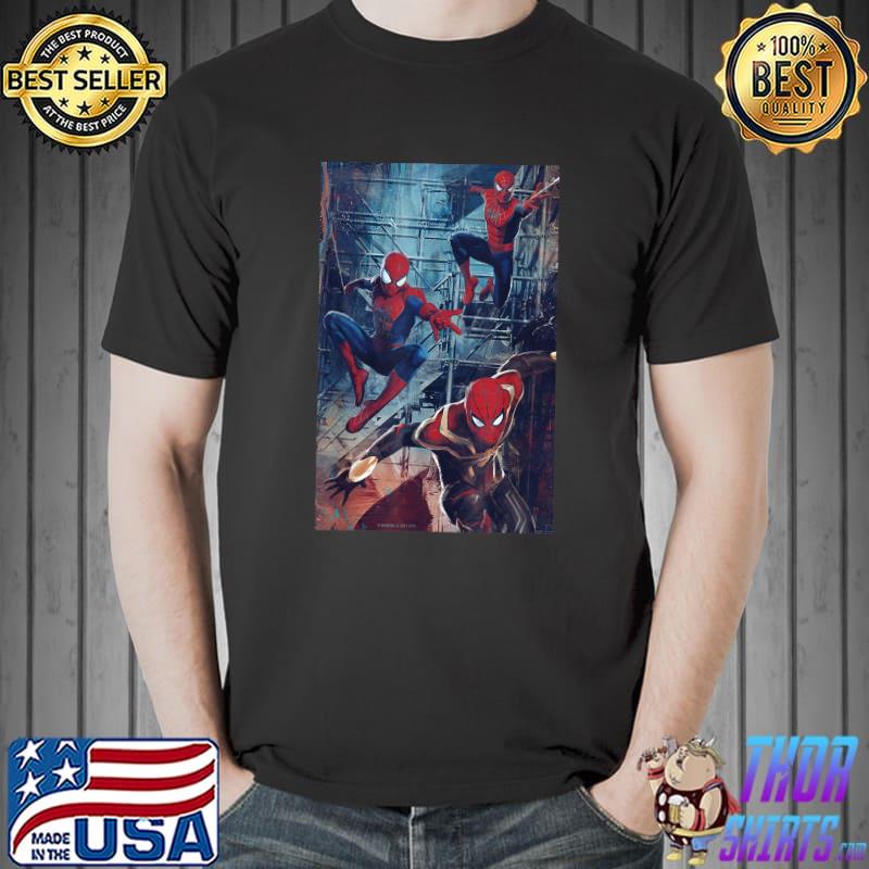 Awesome Marvel Spider-Man No Way Home Spider-Men Jump T-Shirt Unisex