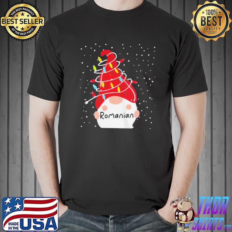 Awesome Romanian gnome matching family group christmas lights pajama Unisex