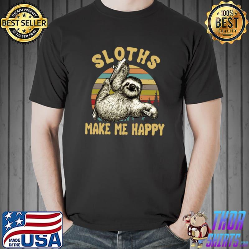 Best Sloths Make Me Happy, Sloths So Cute vintage T-Shirt Unisex