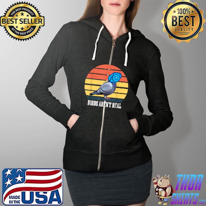 Birds Are not Real Retro Funny Bird watching Spies T-Shirt Full Zip Hooded