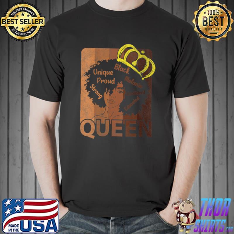Black History Month Black Girl Queen Afro African American T- Unisex