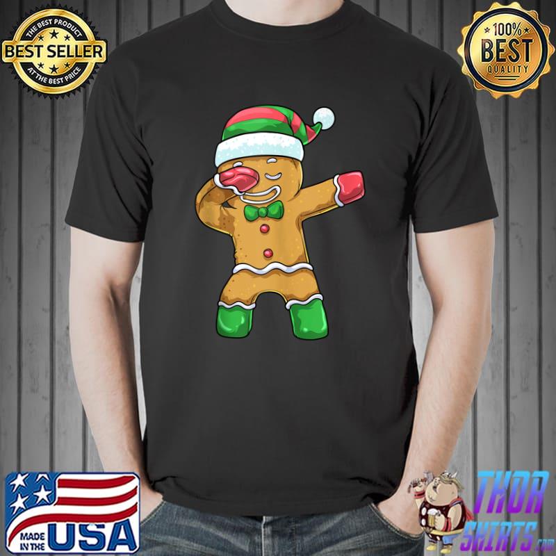 Dabbing Gingerbread Christmas Santa Boys Kids Xmas Cookie T-Shirt Unisex