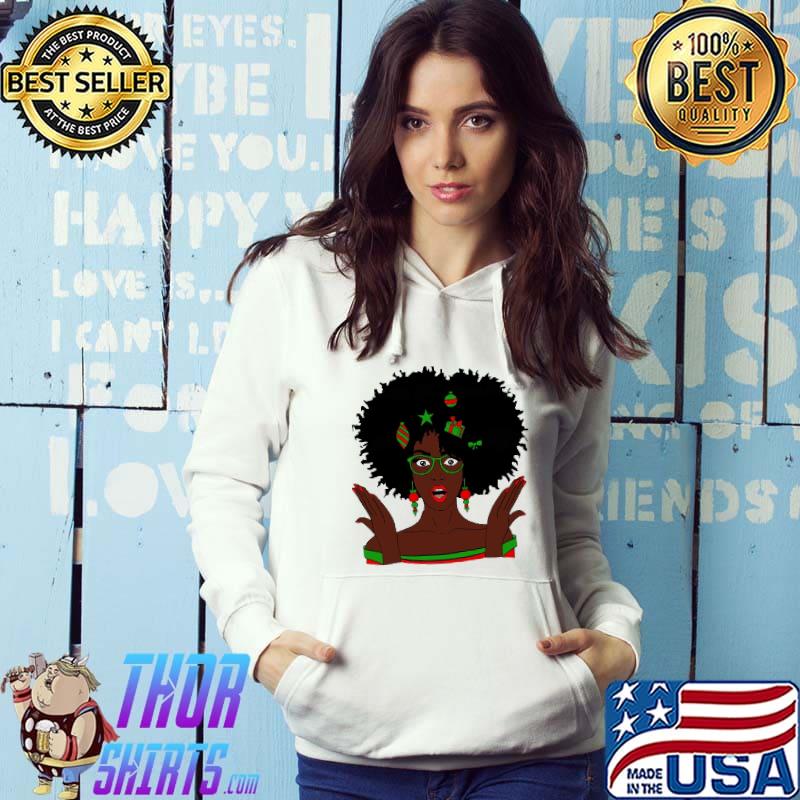 Funny Black woman Merry Christmas shirt