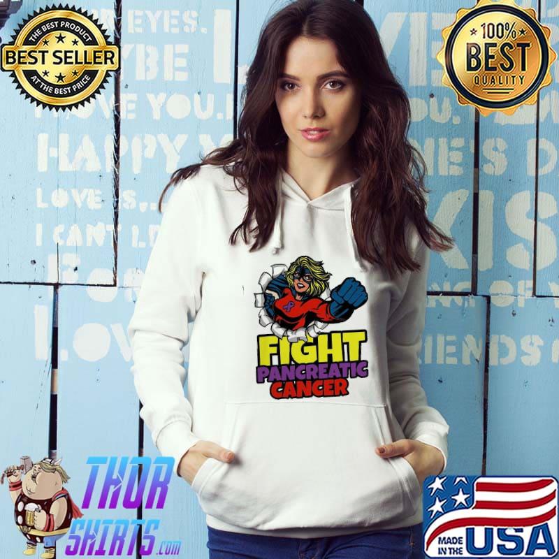 Funny Fight Pancreatic Cancer Purple Ribbon Women Girls Shirt