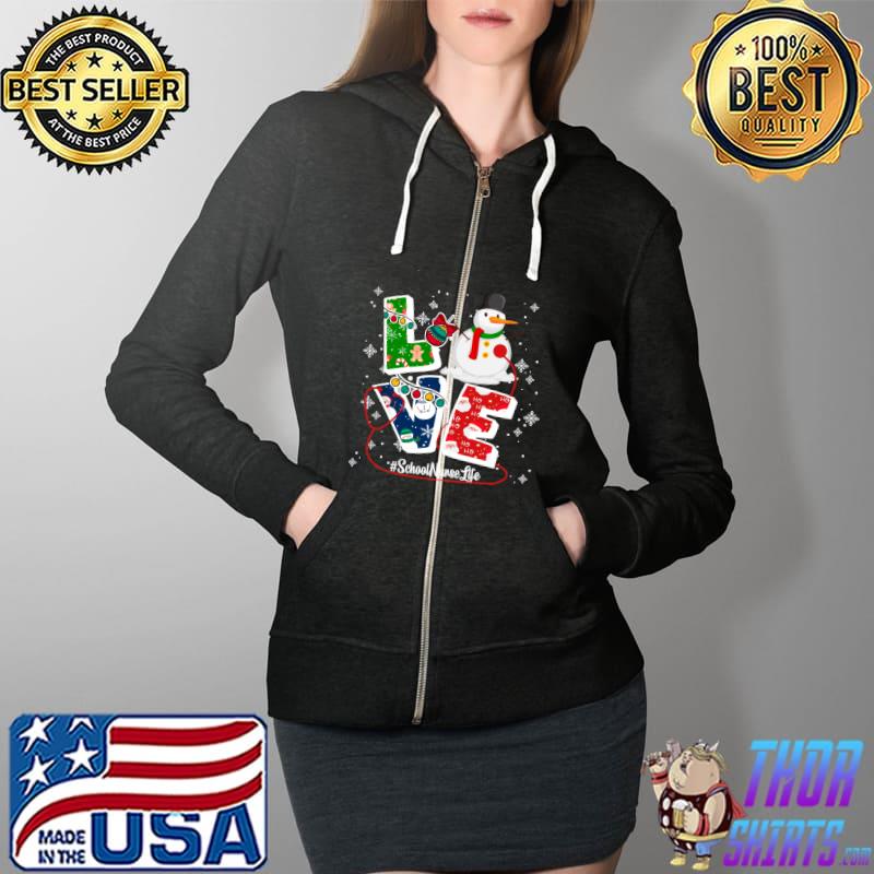 Funny Love School Nurse Life Christmas Santa Stethoscope T- Full Zip Hooded