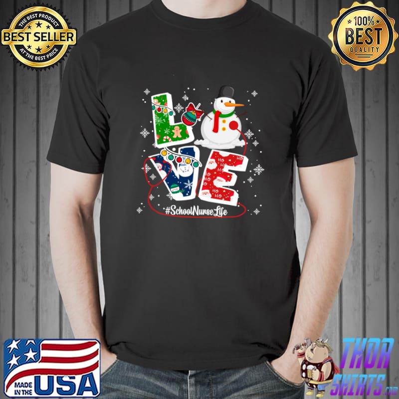 Funny Love School Nurse Life Christmas Santa Stethoscope T- Unisex