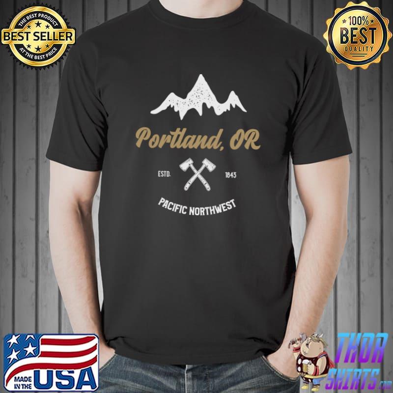 Funny Retro Portland Oregon PDX Mountain T-Shirt Unisex