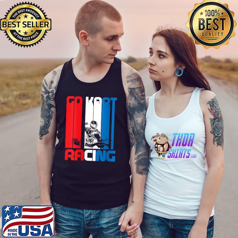 Go Kart Racing Flags USA Karting Go-Cart Racer T- Tank Top