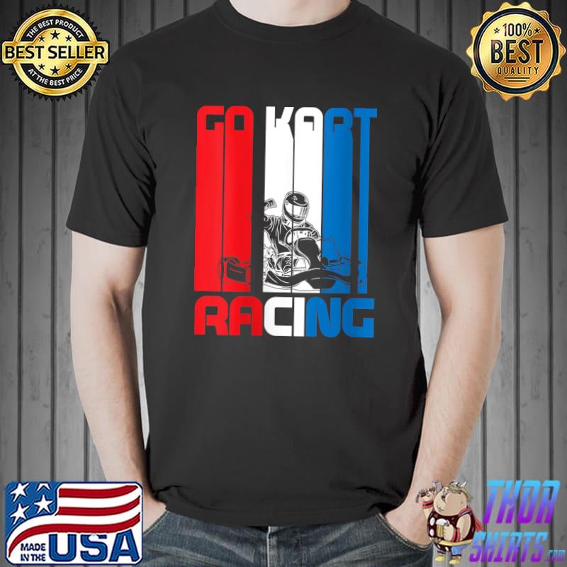 Go Kart Racing Flags USA Karting Go-Cart Racer T- Unisex