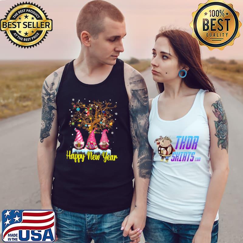 Happy New Year 2022 Pink Gnomes Xmas Family Fireworks T-Shirt Tank Top