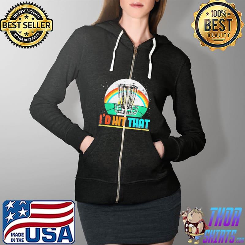 Id Hit That Stupid Tree Frisbee Frolf Player Disc Golf Shirt Full Zip Hooded