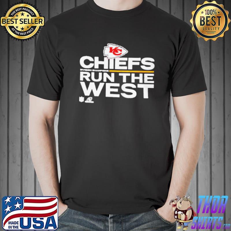 Kansas city Chiefs run the west 2021 AFC west Division champions trophy collection Unisex