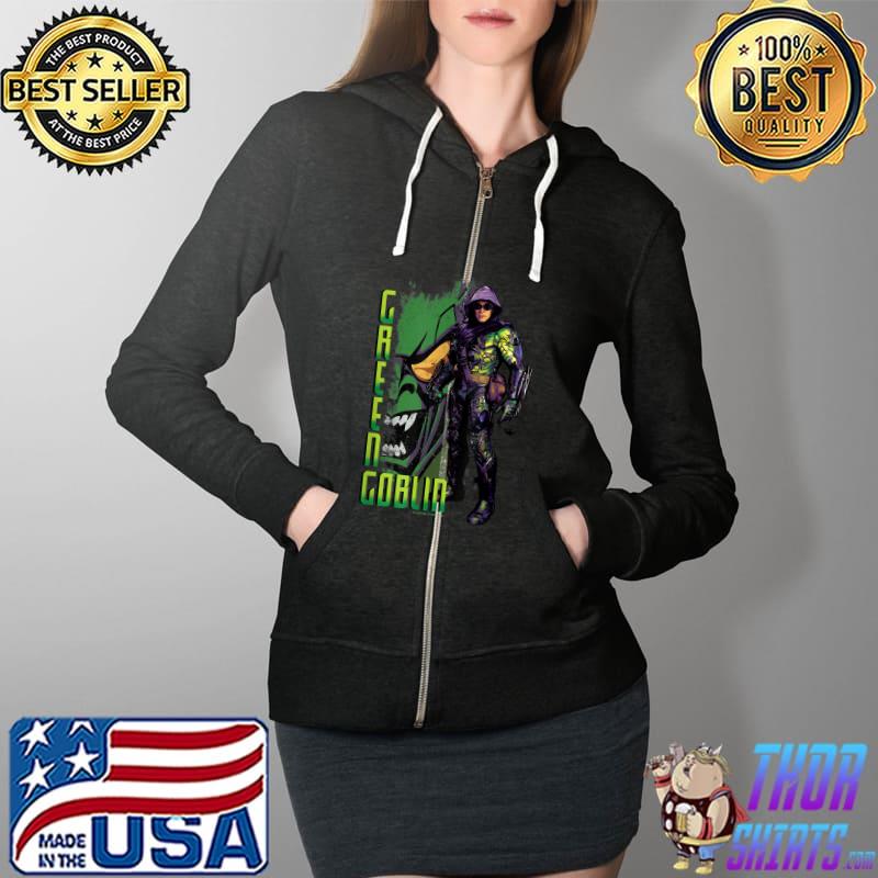 Marvel Spider-Man No Way Home Green Goblin Supervillain T-Shirt Full Zip Hooded