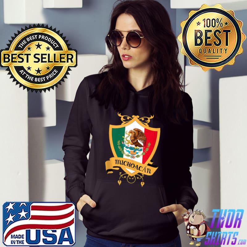 Michoacan Mexico Gold Crest, Mexican Flag Souvenir T-shirt
