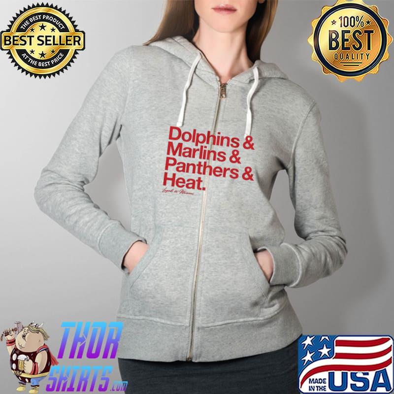 Nice Dolphins Marlins Panthers Heat Shirt Full Zip Hooded